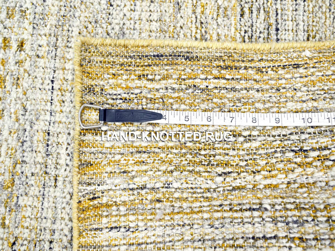 2'8" x 6'0" New Hand Knotted Yellow Wool Runner Oriental Rug - MOA10276274