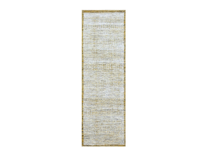 2'8" x 8'2" New Hand Knotted Yellow Wool Runner Oriental Rug - MOA10276275