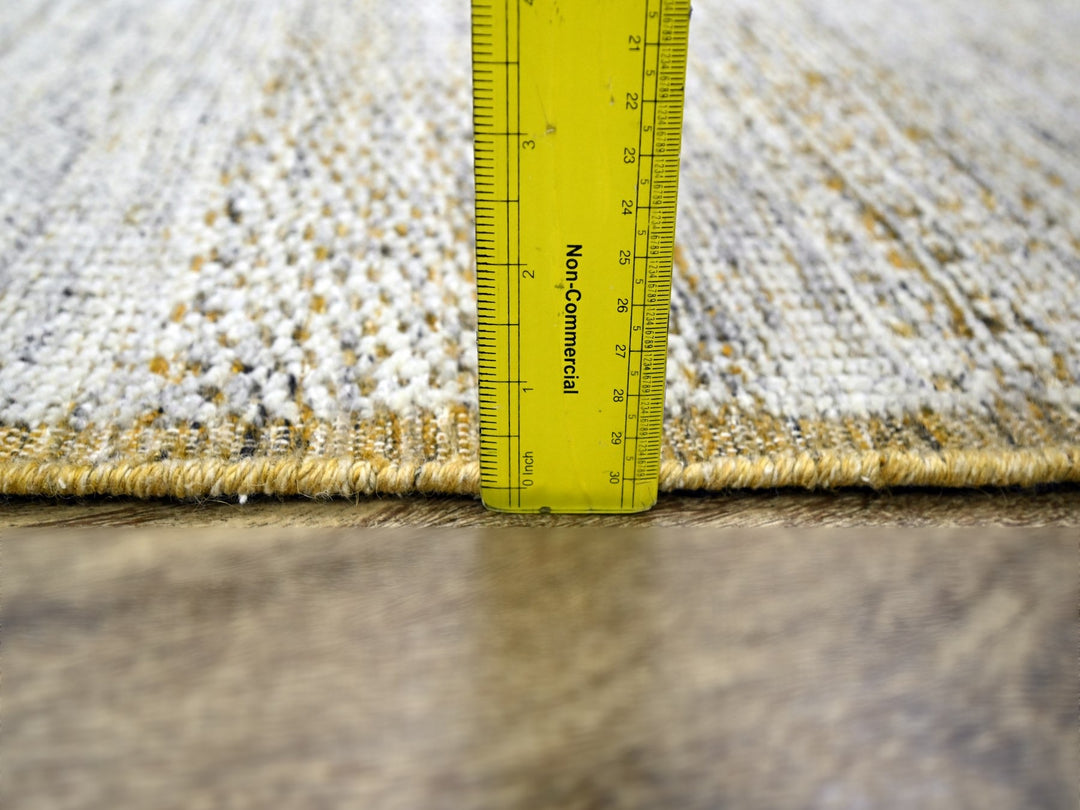 2'8" x 8'2" New Hand Knotted Yellow Wool Runner Oriental Rug - MOA10276275