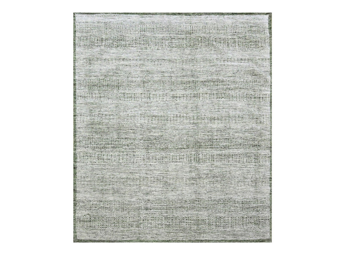 9'10" x 10'2" New Hand Knotted Green Wool Square Oriental Rug - MOA10276279