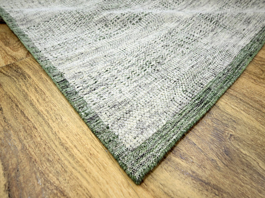 9'10" x 10'2" New Hand Knotted Green Wool Square Oriental Rug - MOA10276279