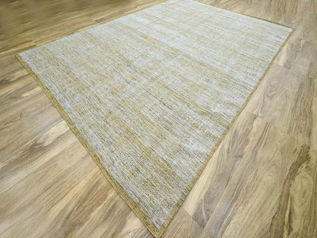 10'0" x 13'10" New Hand Knotted Yellow Wool Rectangle Oriental Rug - MOA10276290