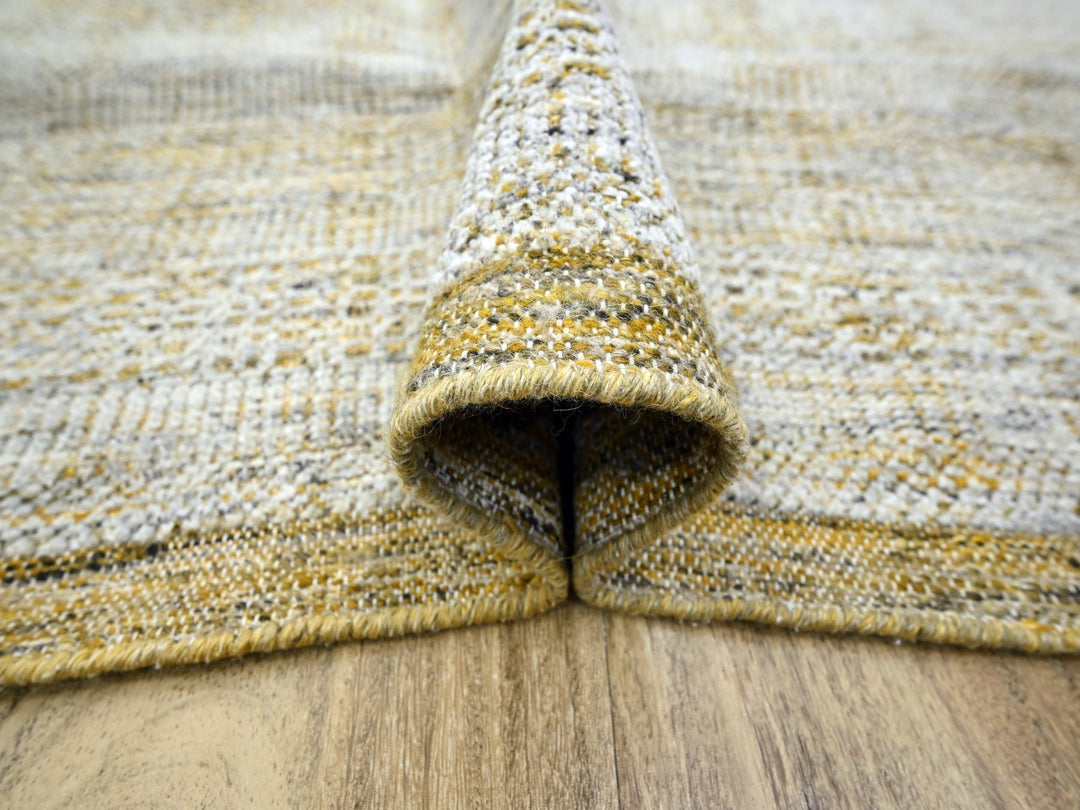 10'0" x 13'10" New Hand Knotted Yellow Wool Rectangle Oriental Rug - MOA10276290