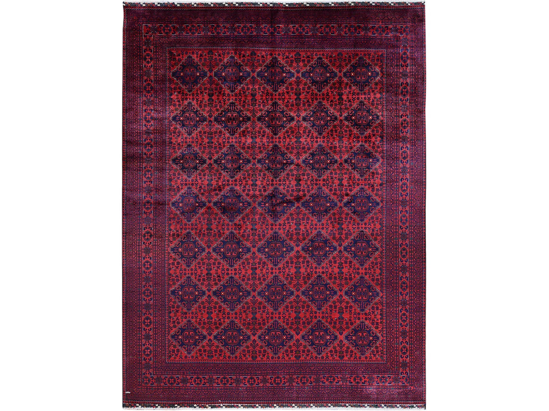 9'8" x 12'9" New Hand Knotted Red Wool Rectangle Oriental Rug - MOA102762