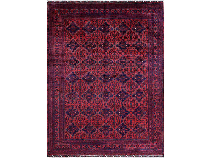 9'8" x 12'9" New Hand Knotted Red Wool Rectangle Oriental Rug - MOA102762