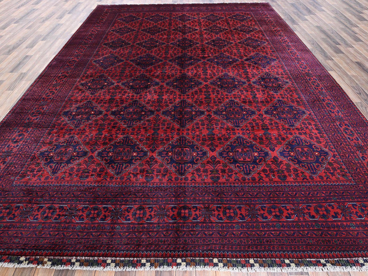 9'8" x 12'9" New Hand Knotted Red Wool Rectangle Oriental Rug - MOA102762