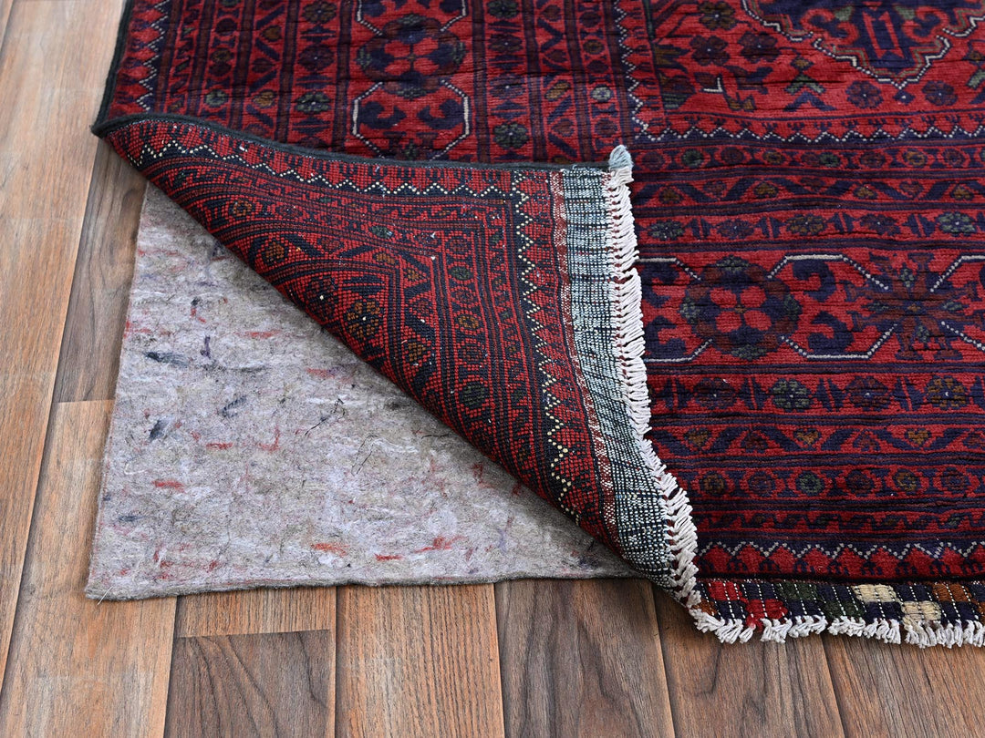 9'8" x 12'9" New Hand Knotted Red Wool Rectangle Oriental Rug - MOA102762