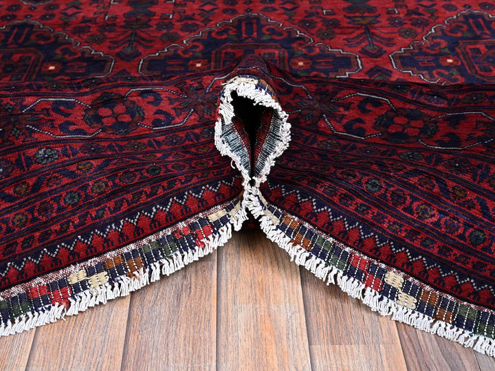 9'8" x 12'9" New Hand Knotted Red Wool Rectangle Oriental Rug - MOA102762