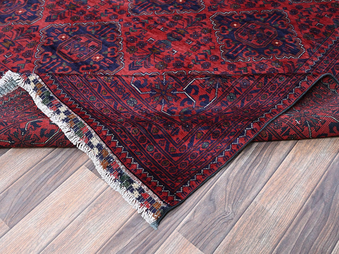 9'8" x 12'9" New Hand Knotted Red Wool Rectangle Oriental Rug - MOA102762