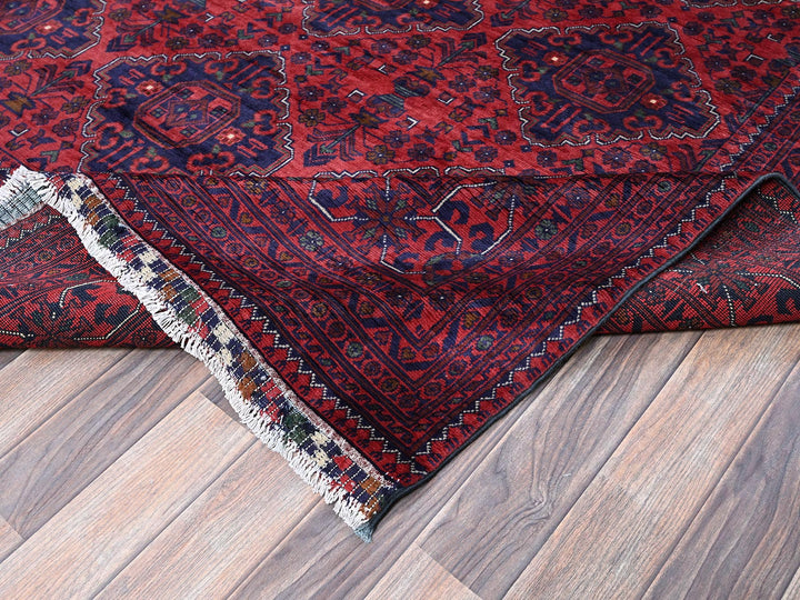 9'8" x 12'9" New Hand Knotted Red Wool Rectangle Oriental Rug - MOA102762
