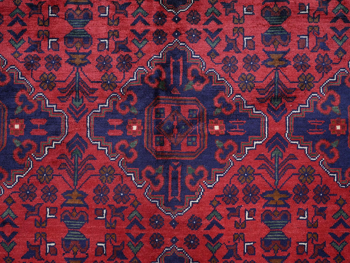 9'8" x 12'9" New Hand Knotted Red Wool Rectangle Oriental Rug - MOA102762