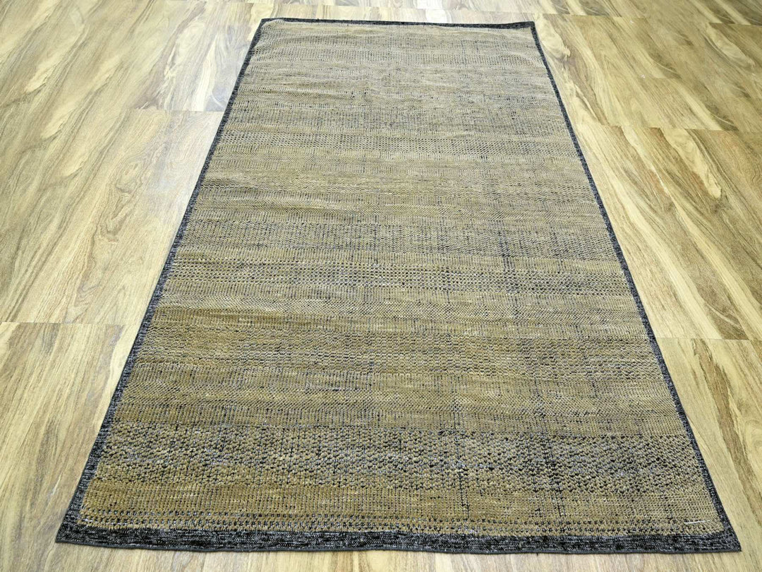 6'0" x 9'3" New Hand Knotted Brown Wool Rectangle Oriental Rug - MOA10276302