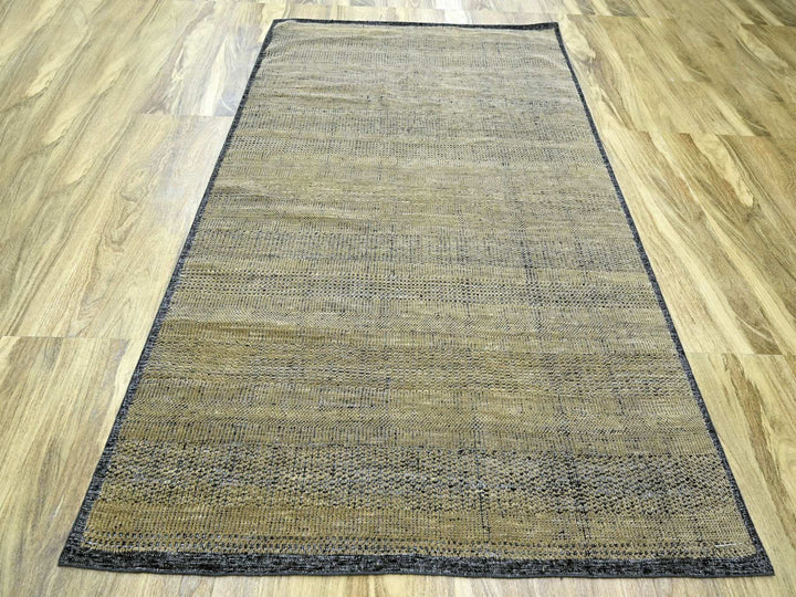 6'0" x 9'3" New Hand Knotted Brown Wool Rectangle Oriental Rug - MOA10276302