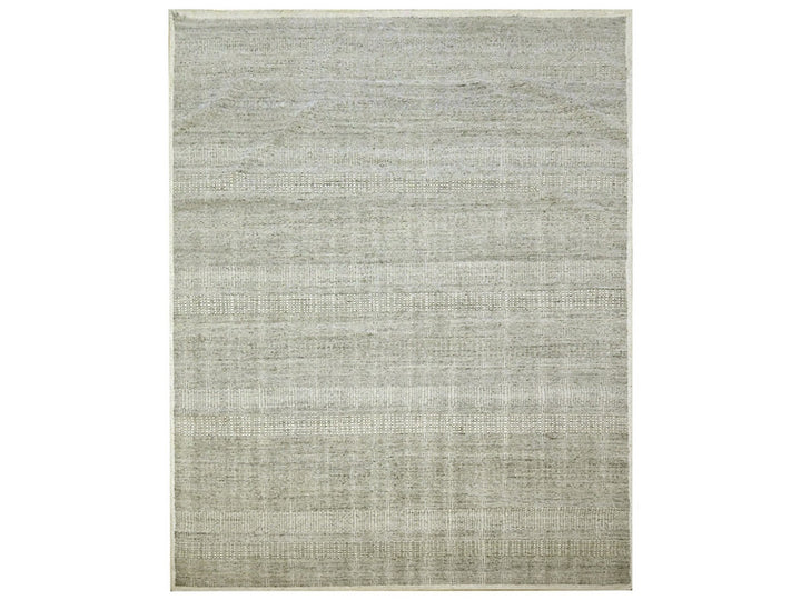 12'1" x 14'10" New Hand Knotted Grey Wool Rectangle Oriental Rug - MOA10276304