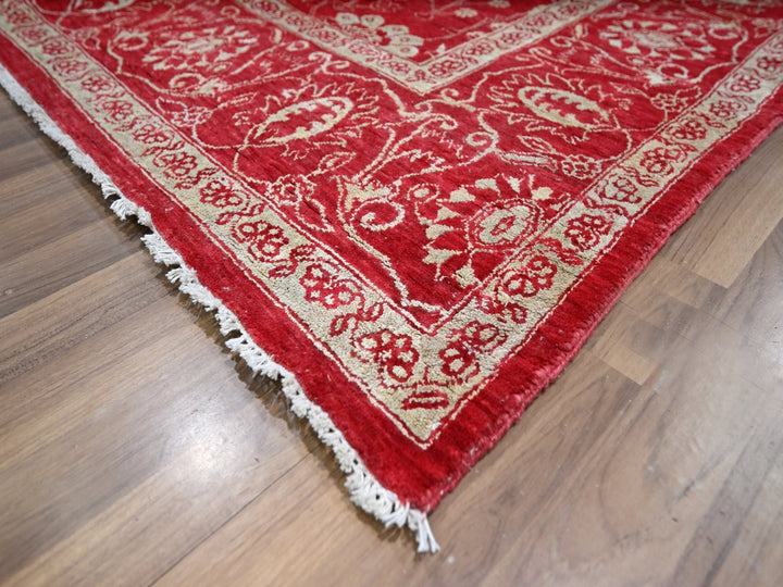 7'9" x 10'0" New Hand Knotted Red Wool & Silk Rectangle Oriental Rug - MOA10276306