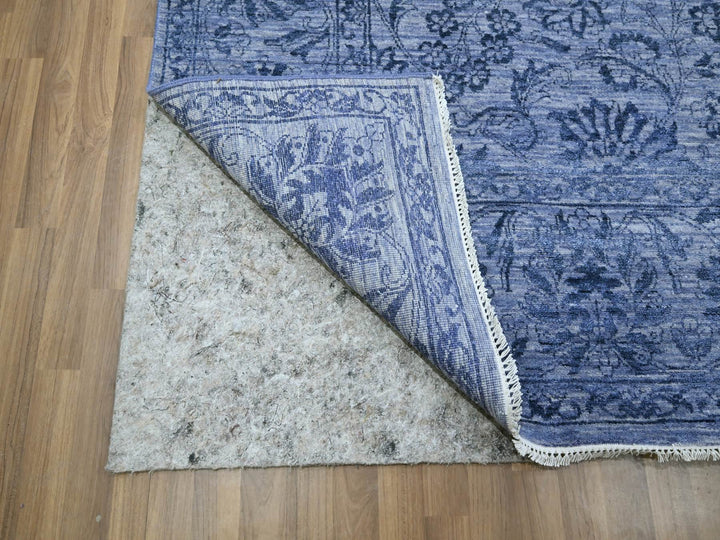 8'1" x 10'0" New Hand Knotted Purple Wool & Silk Rectangle Oriental Rug - MOA10276309