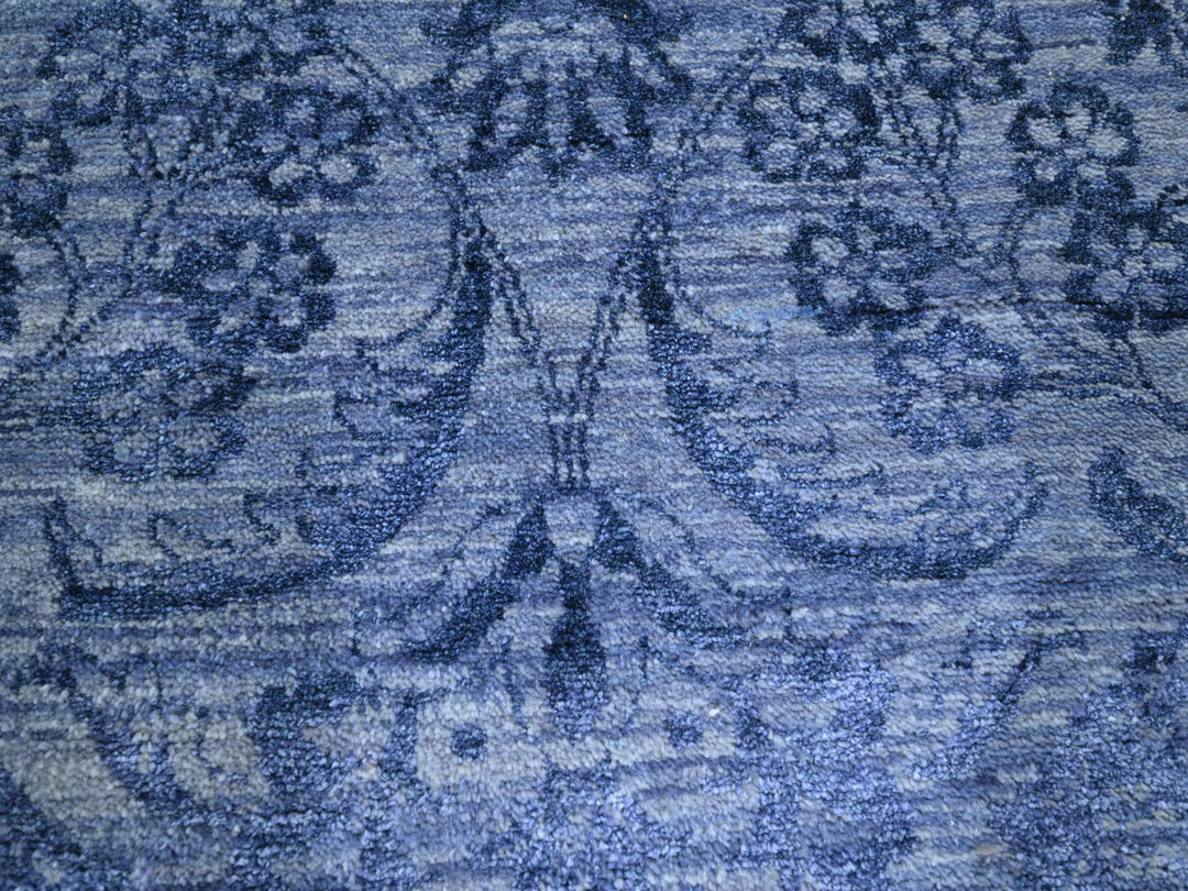 8'1" x 10'0" New Hand Knotted Purple Wool & Silk Rectangle Oriental Rug - MOA10276309