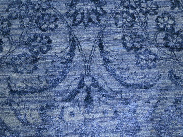 8'1" x 10'0" New Hand Knotted Purple Wool & Silk Rectangle Oriental Rug - MOA10276309
