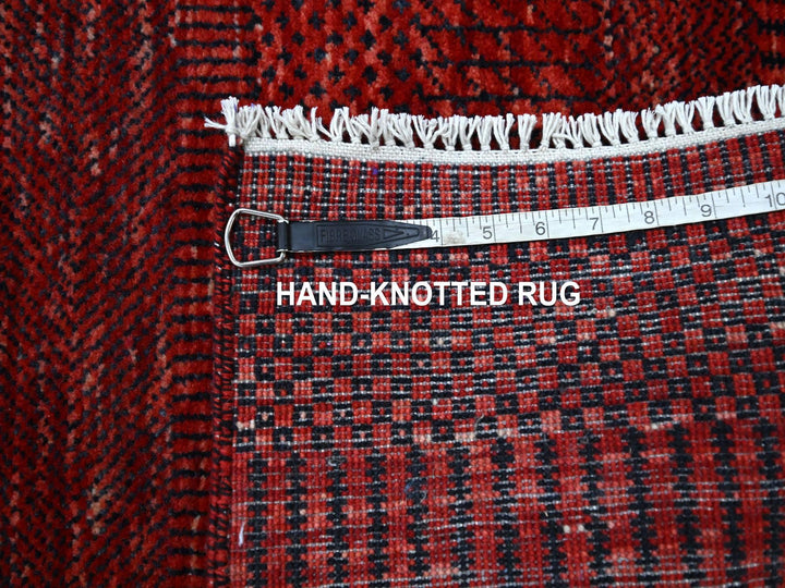 2'6" x 11'10" New Hand Knotted Red Wool & Silk Runner Oriental Rug - MOA10276317