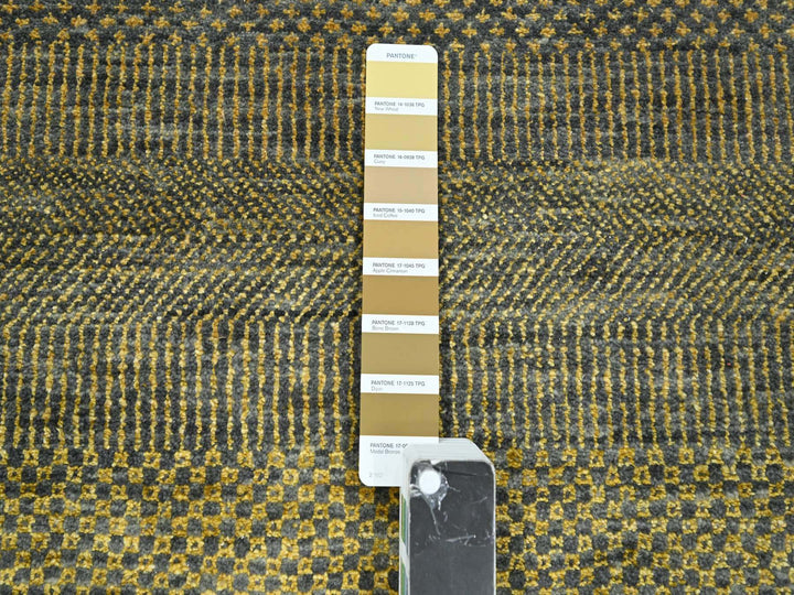 9'2" x 12'6" New Hand Knotted Brown Wool & Silk Rectangle Oriental Rug - MOA10276323