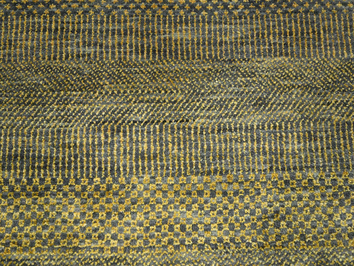 9'2" x 12'6" New Hand Knotted Brown Wool & Silk Rectangle Oriental Rug - MOA10276323