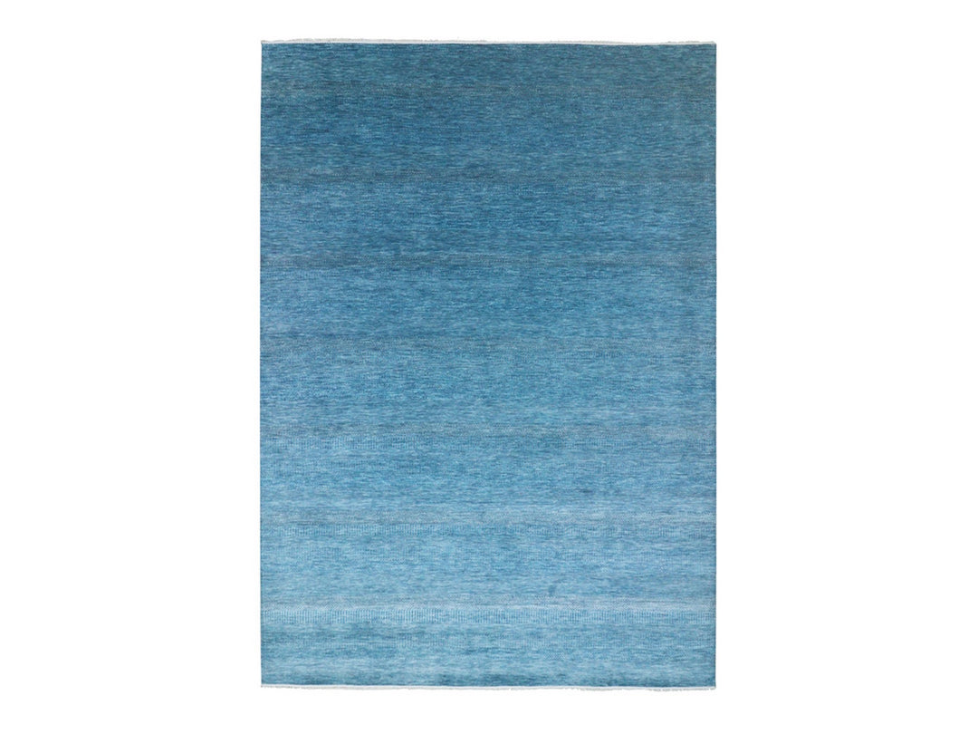10'0" x 14'2" New Hand Knotted Blue Wool & Silk Rectangle Oriental Rug - MOA10276325