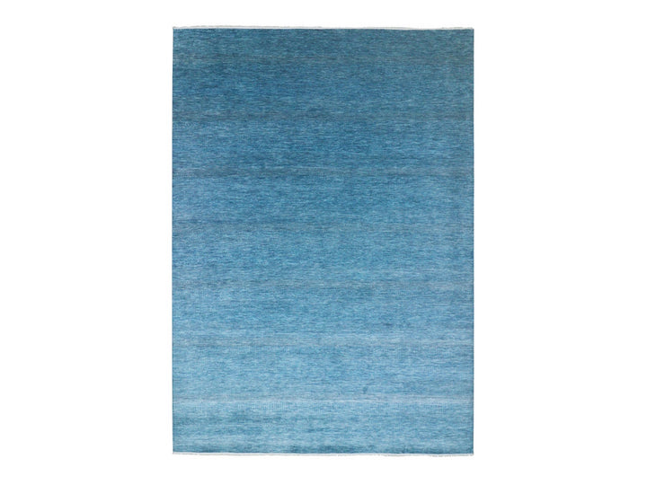 10'0" x 14'2" New Hand Knotted Blue Wool & Silk Rectangle Oriental Rug - MOA10276325