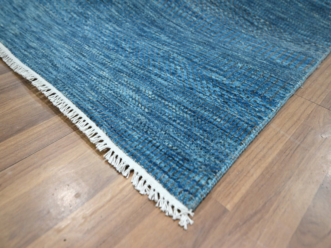 10'0" x 14'2" New Hand Knotted Blue Wool & Silk Rectangle Oriental Rug - MOA10276325