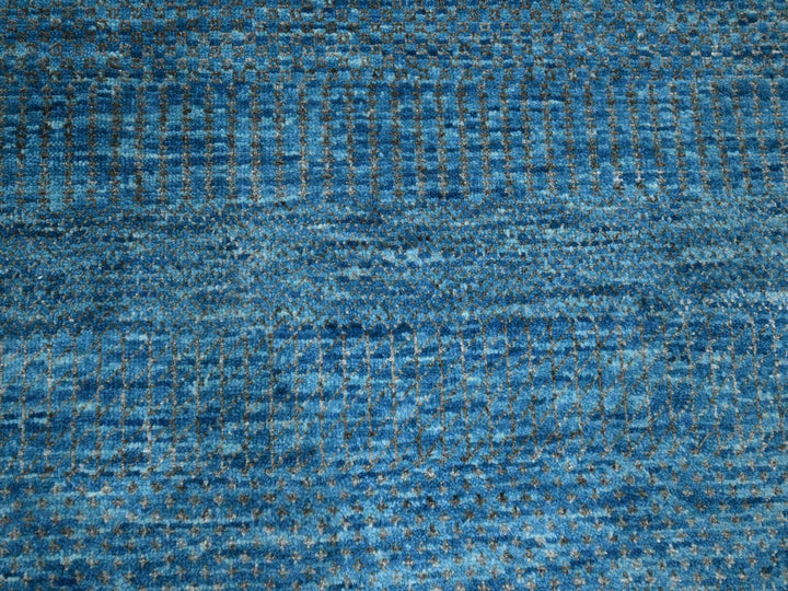 10'0" x 14'2" New Hand Knotted Blue Wool & Silk Rectangle Oriental Rug - MOA10276325