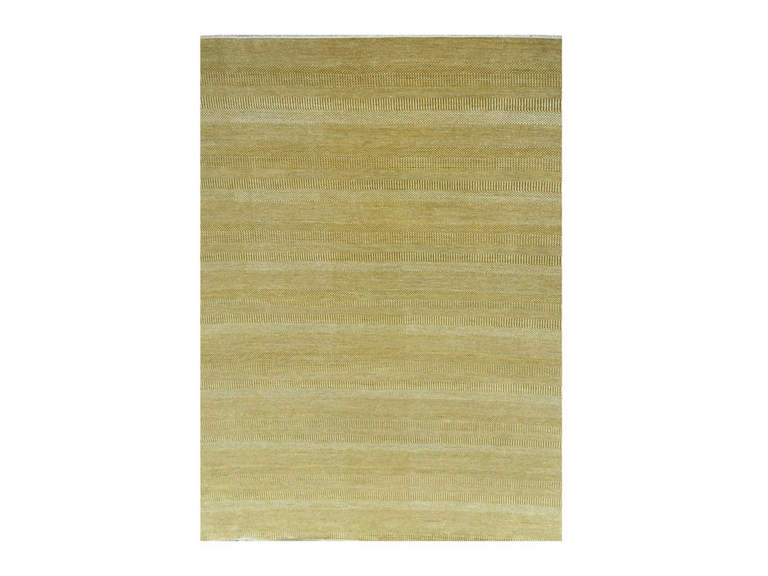 10'2" x 14'2" New Hand Knotted Brown Wool & Silk Rectangle Oriental Rug - MOA10276328