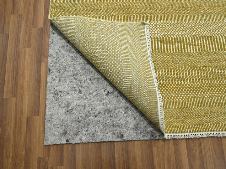 10'2" x 14'2" New Hand Knotted Brown Wool & Silk Rectangle Oriental Rug - MOA10276328