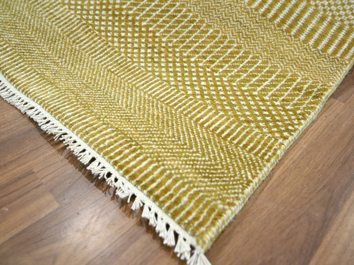 10'2" x 14'2" New Hand Knotted Brown Wool & Silk Rectangle Oriental Rug - MOA10276328