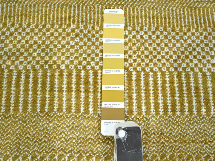 10'2" x 14'2" New Hand Knotted Brown Wool & Silk Rectangle Oriental Rug - MOA10276328