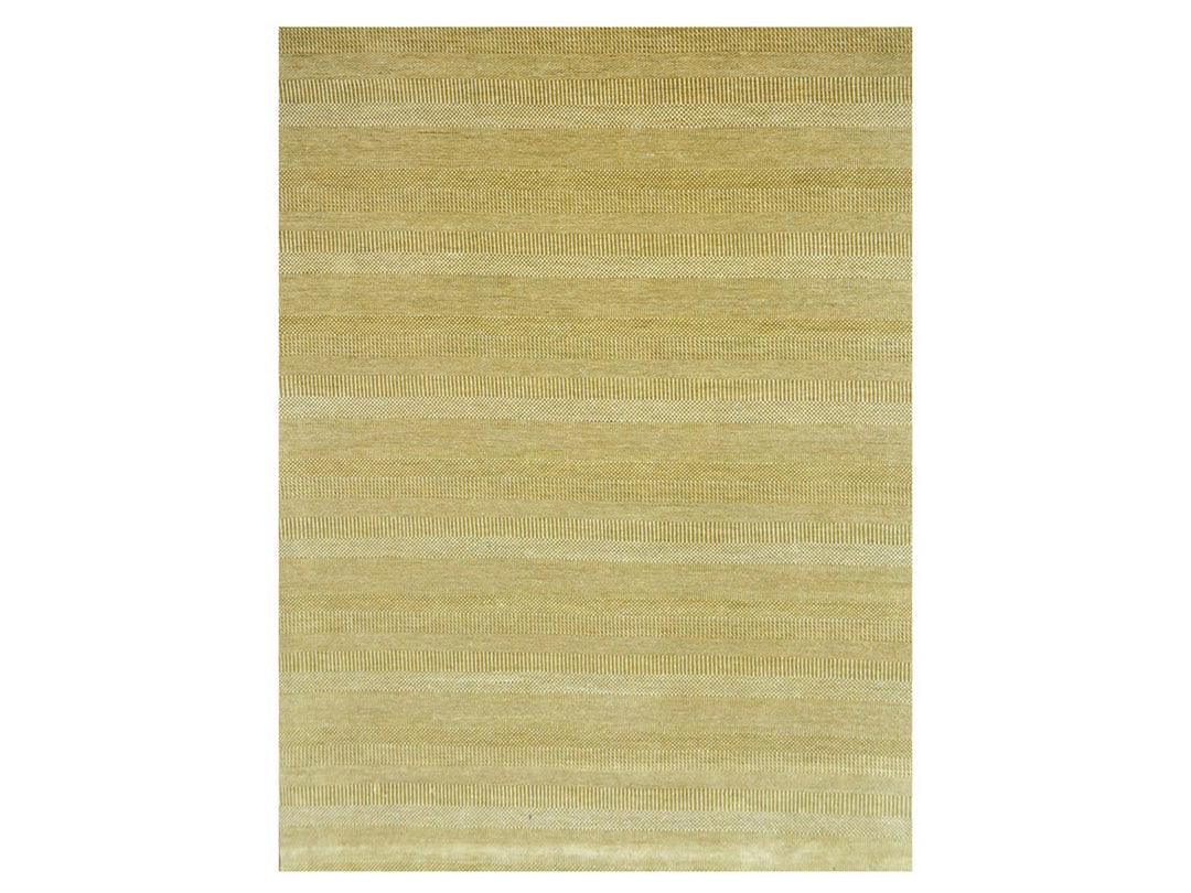 9'0" x 12'0" New Hand Knotted Brown Wool & Silk Rectangle Oriental Rug - MOA10276329