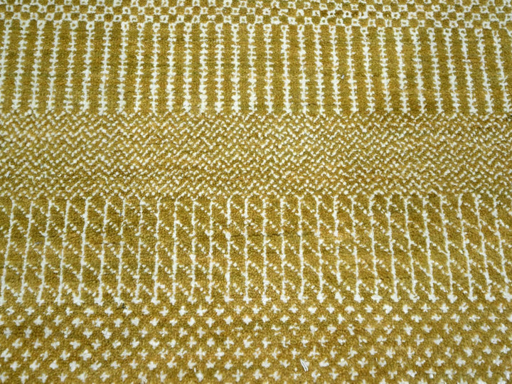 9'0" x 12'0" New Hand Knotted Brown Wool & Silk Rectangle Oriental Rug - MOA10276329