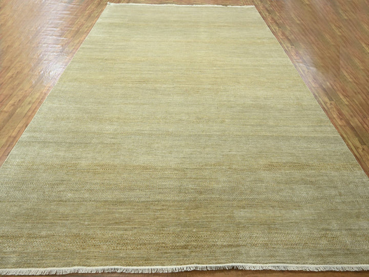 10'0" x 14'0" New Hand Knotted Brown Wool & Silk Rectangle Oriental Rug - MOA10276332