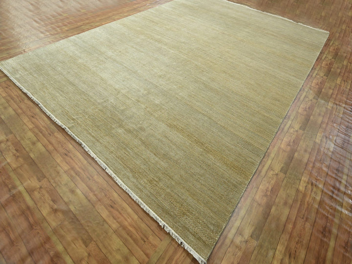 10'0" x 14'0" New Hand Knotted Brown Wool & Silk Rectangle Oriental Rug - MOA10276332