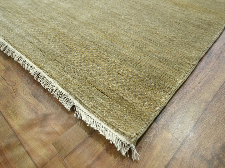 10'0" x 14'0" New Hand Knotted Brown Wool & Silk Rectangle Oriental Rug - MOA10276332
