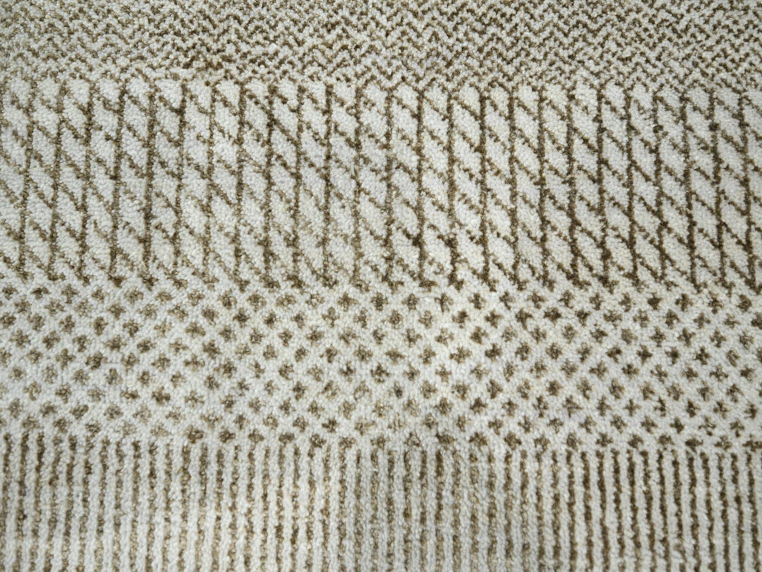 10'0" x 13'11" New Hand Knotted Brown Wool & Silk Rectangle Oriental Rug - MOA10276333