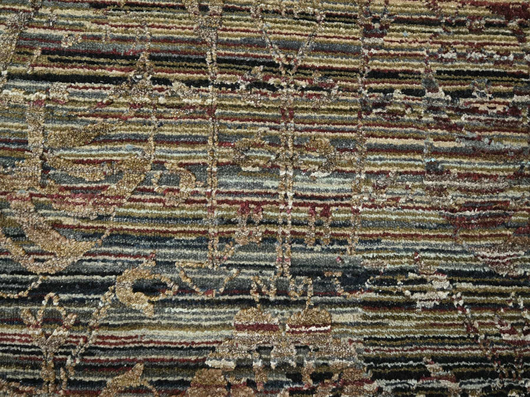8'10" x 11'11" New Hand Knotted Brown Wool & Silk Rectangle Oriental Rug - MOA10276337