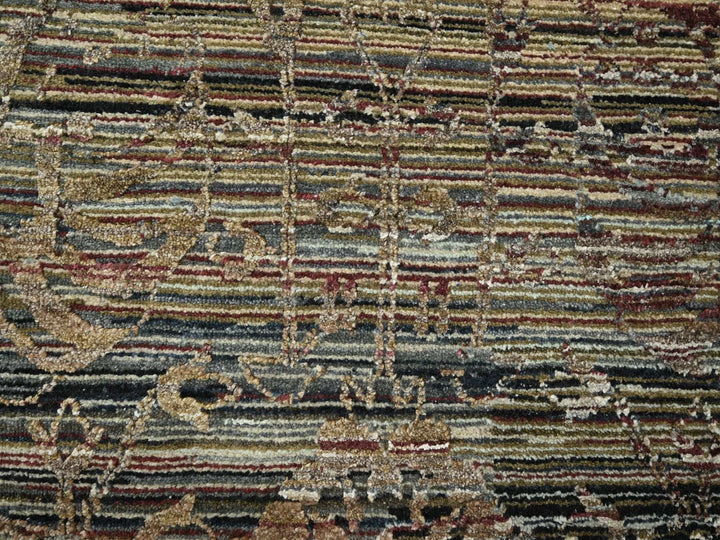 8'10" x 11'11" New Hand Knotted Brown Wool & Silk Rectangle Oriental Rug - MOA10276337