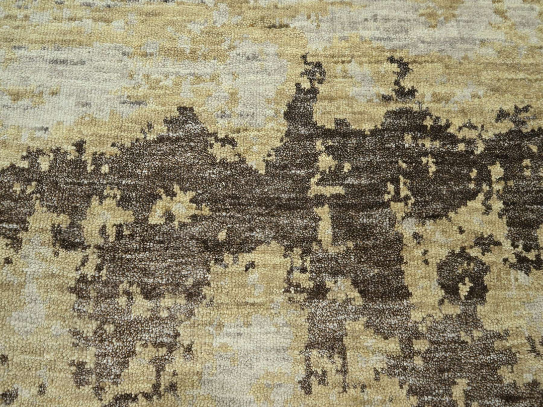 8'11" x 12'0" New Hand Knotted Ivory Wool & Silk Rectangle Oriental Rug - MOA10276340