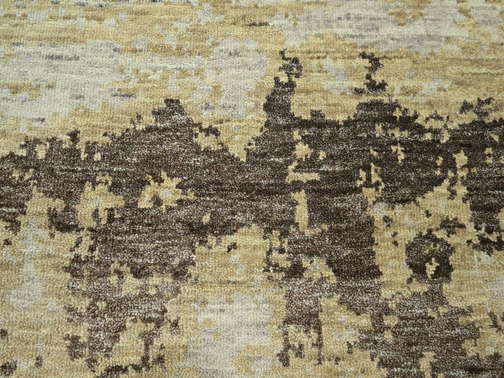 8'11" x 12'0" New Hand Knotted Ivory Wool & Silk Rectangle Oriental Rug - MOA10276340