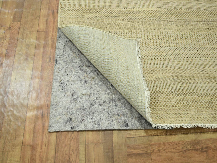 9'1" x 12'3" New Hand Knotted Brown Wool & Silk Rectangle Oriental Rug - MOA10276341