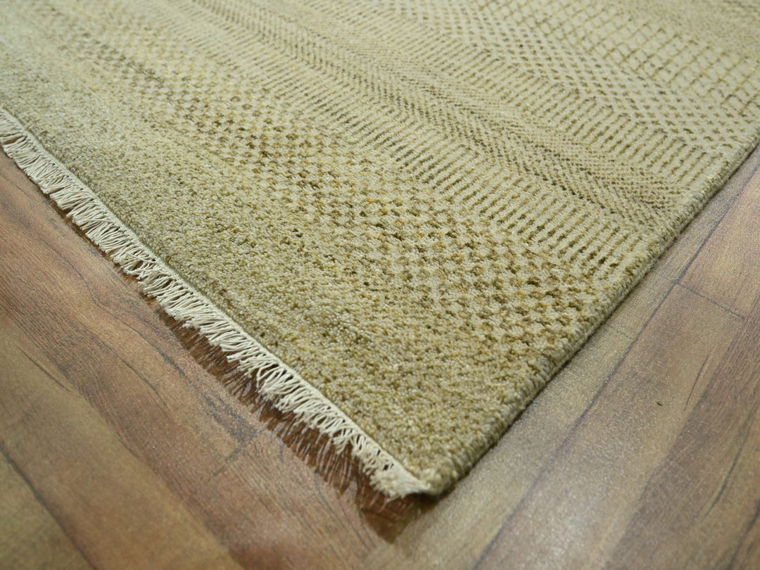 9'1" x 12'3" New Hand Knotted Brown Wool & Silk Rectangle Oriental Rug - MOA10276341