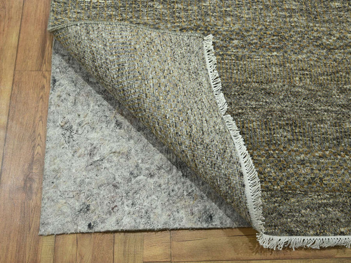 8'0" x 10'0" New Hand Knotted Brown Wool & Silk Rectangle Oriental Rug - MOA10276344