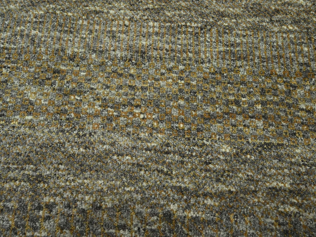 8'0" x 10'0" New Hand Knotted Brown Wool & Silk Rectangle Oriental Rug - MOA10276344