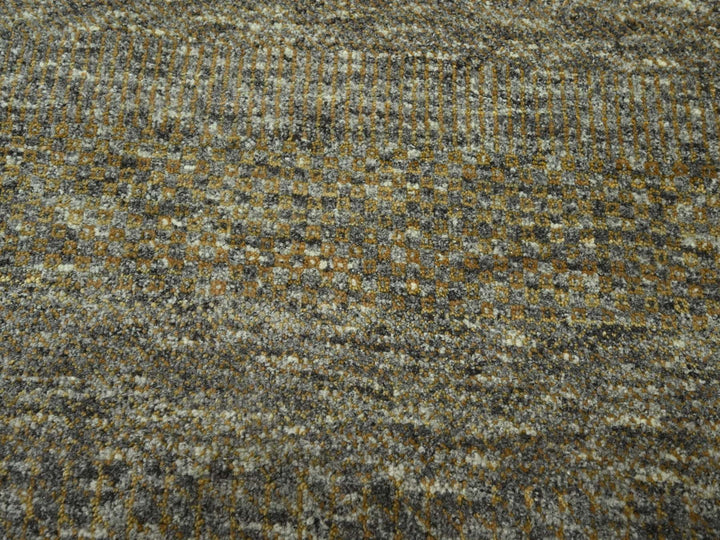 8'0" x 10'0" New Hand Knotted Brown Wool & Silk Rectangle Oriental Rug - MOA10276344