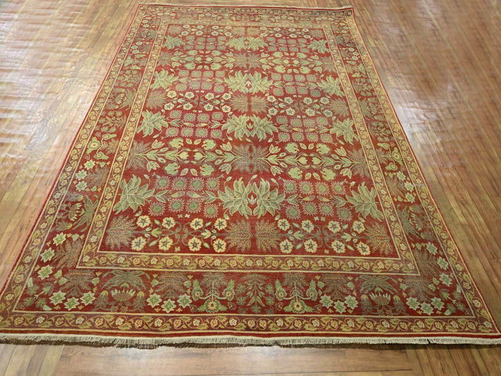8'0" x 10'2" New Hand Knotted Red Wool Rectangle Oriental Rug - MOA10276346