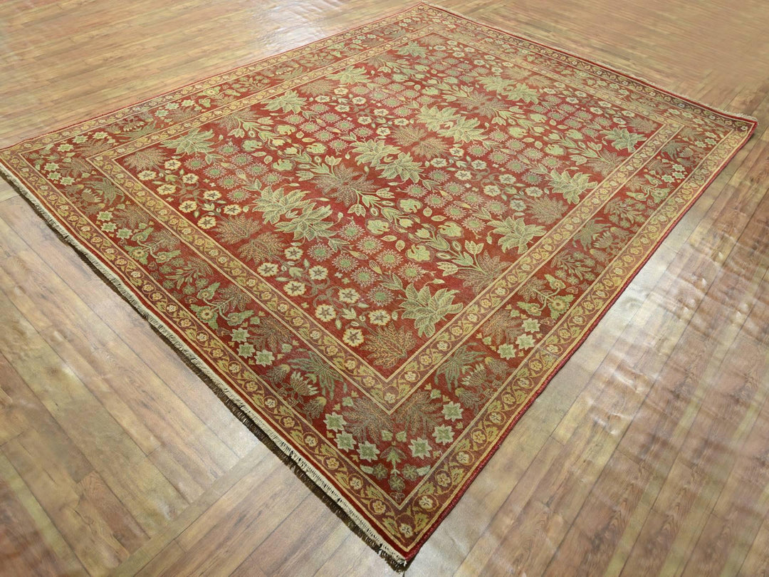 8'0" x 10'2" New Hand Knotted Red Wool Rectangle Oriental Rug - MOA10276346